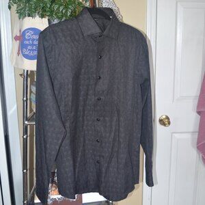 Charcoal Patterned Button-Up (Menswear Feel)